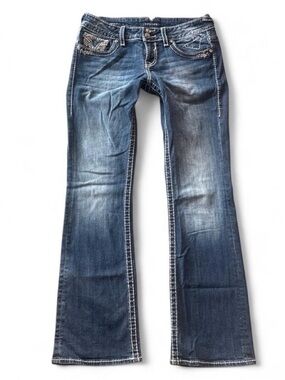 Vigoss Embellished Bootcut Flare Jeans Y2K Western Dark Wash